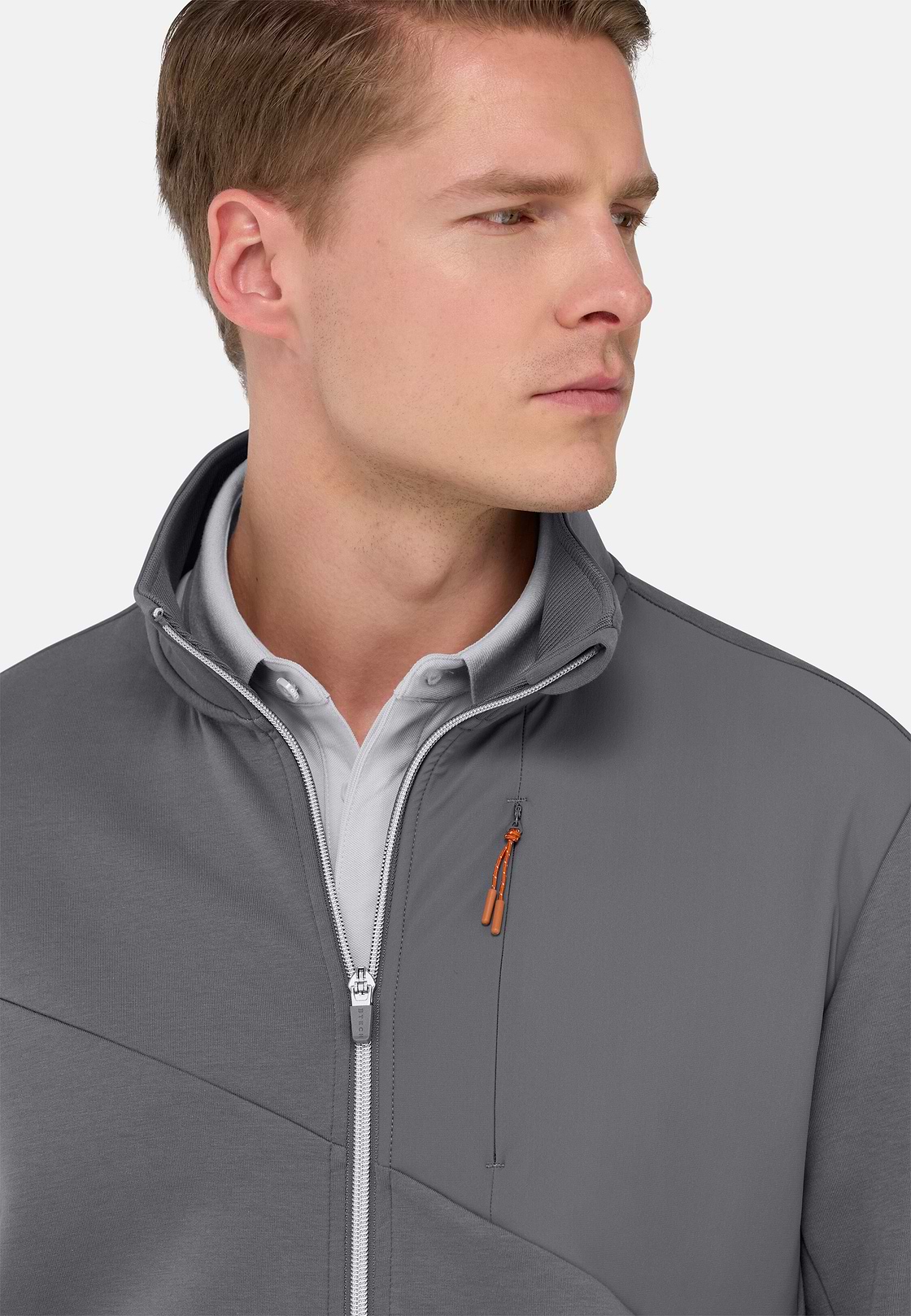Sweat-Shirt Full Zip En Mélange Coton Et Scuba Léger, , hi-res