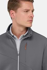 Sweat-Shirt Full Zip En Mélange Coton Et Scuba Léger, , hi-res