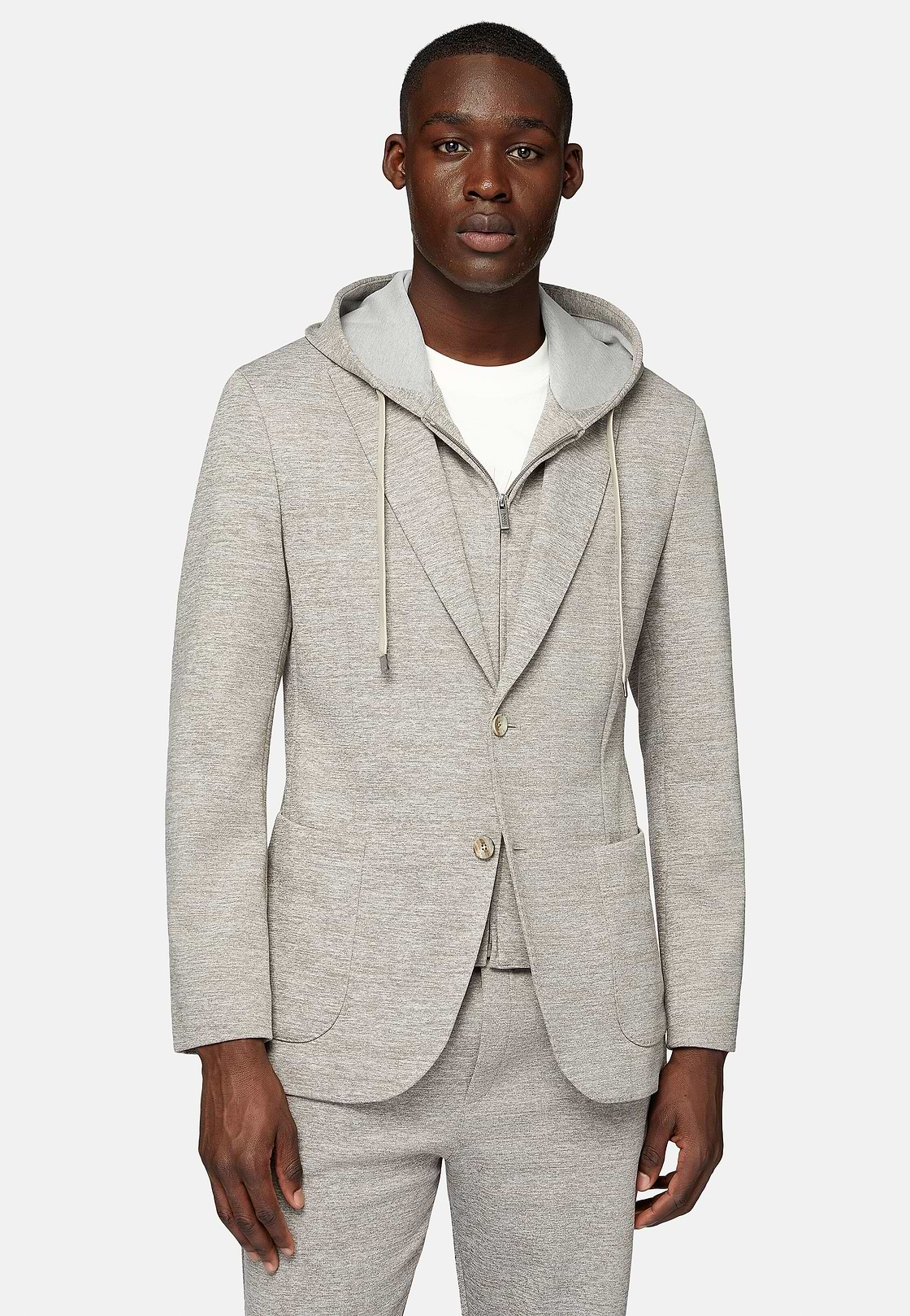 Veste Molletonnée Madison Gris Tourterelle En Coton Mélangé, Taupe, hi-res