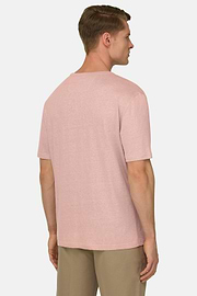 T-Shirt Aus Stretch-Leinen-Jersey, Rosa, thumb, 3