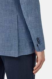 Linen and Wool Jacket, Light Blue, hi-res