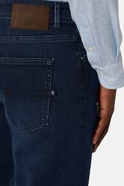 Jeans In Denim Elasticizzato Blu Scuro, Indaco Scuro, hi-res