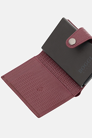 Tarjetero de Piel Estampada, Burgundy, thumb, 5
