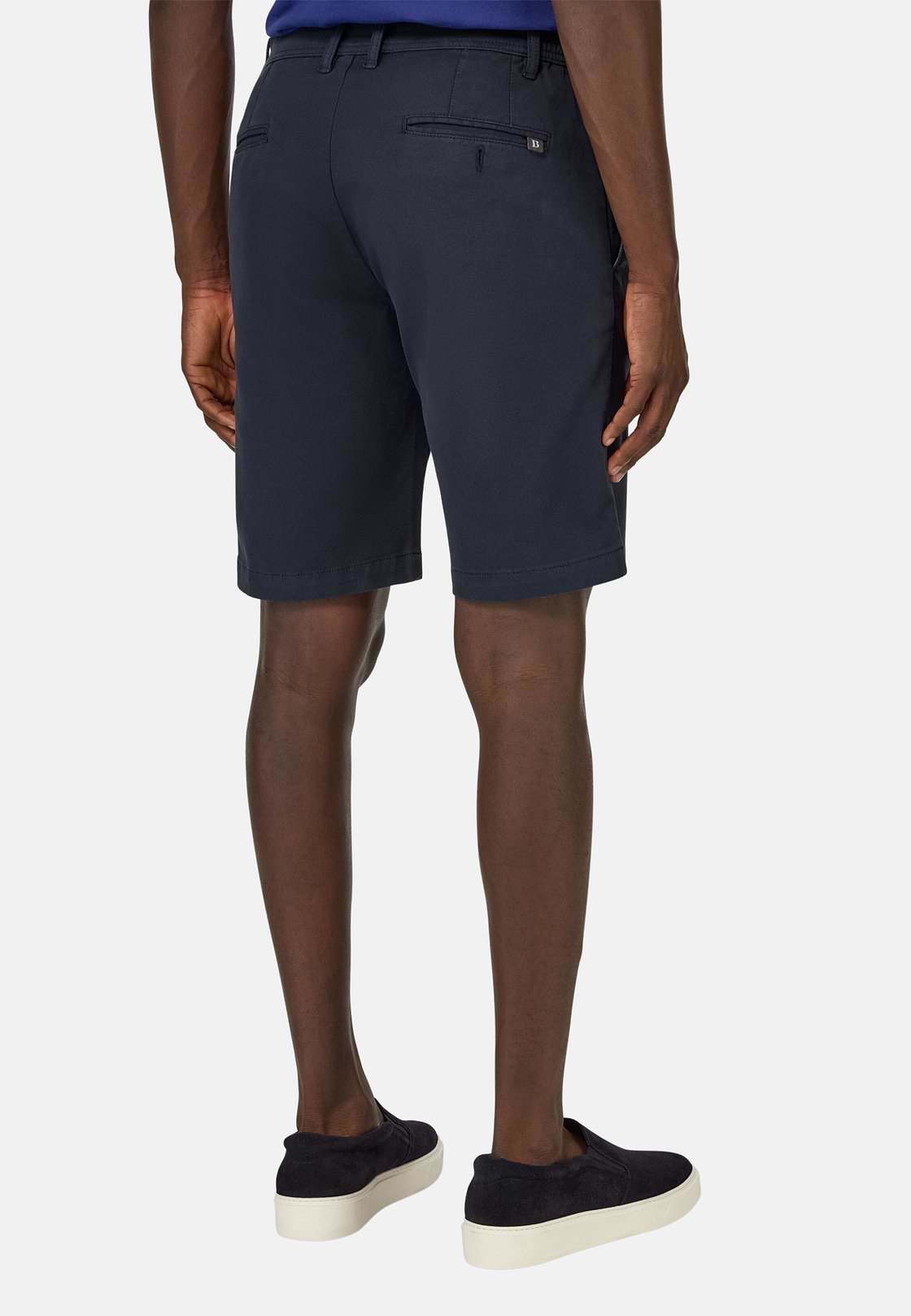 Bermuda En Coton Extensible, bleu marine, hi-res