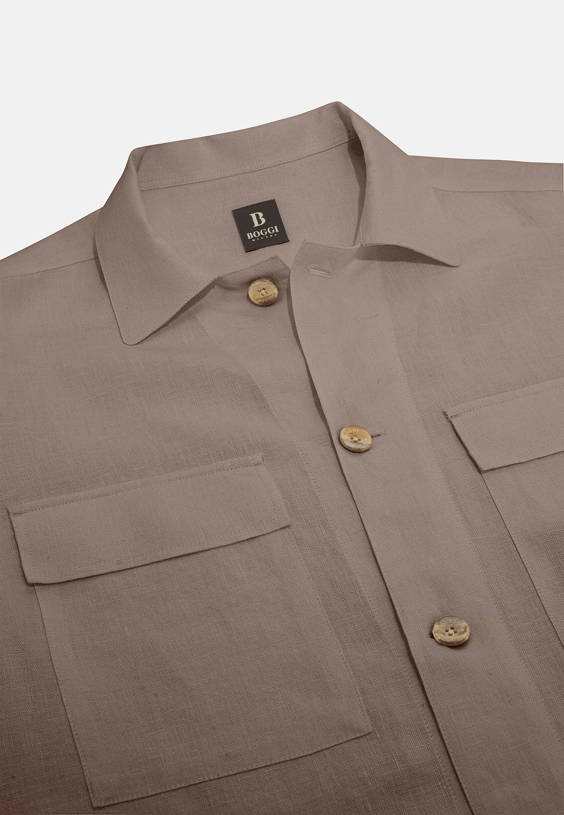 Linen Camp Overshirt, Taupe, hi-res, 5