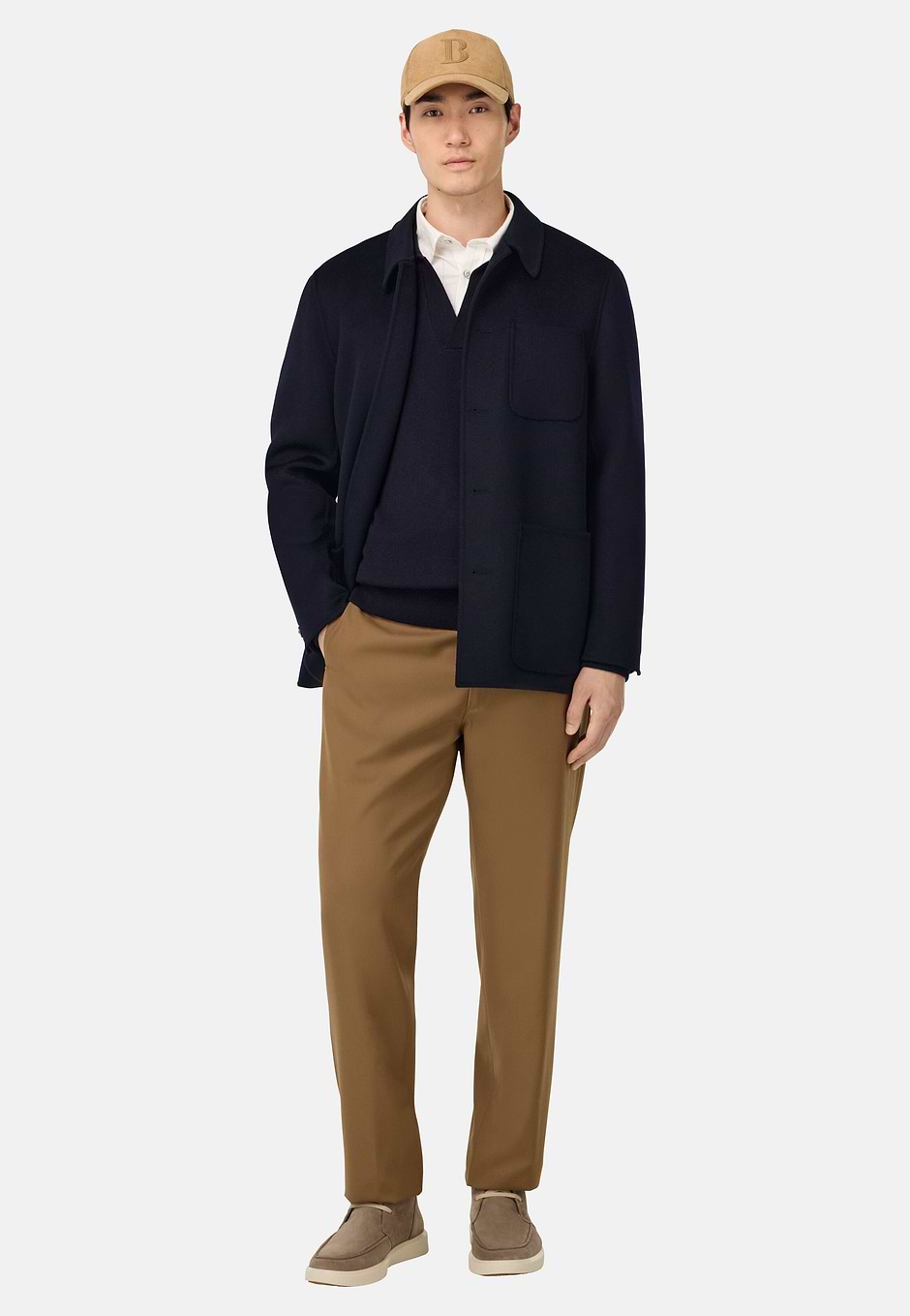 Work Shirt Jacket in Wool, Navy blue, hi-res