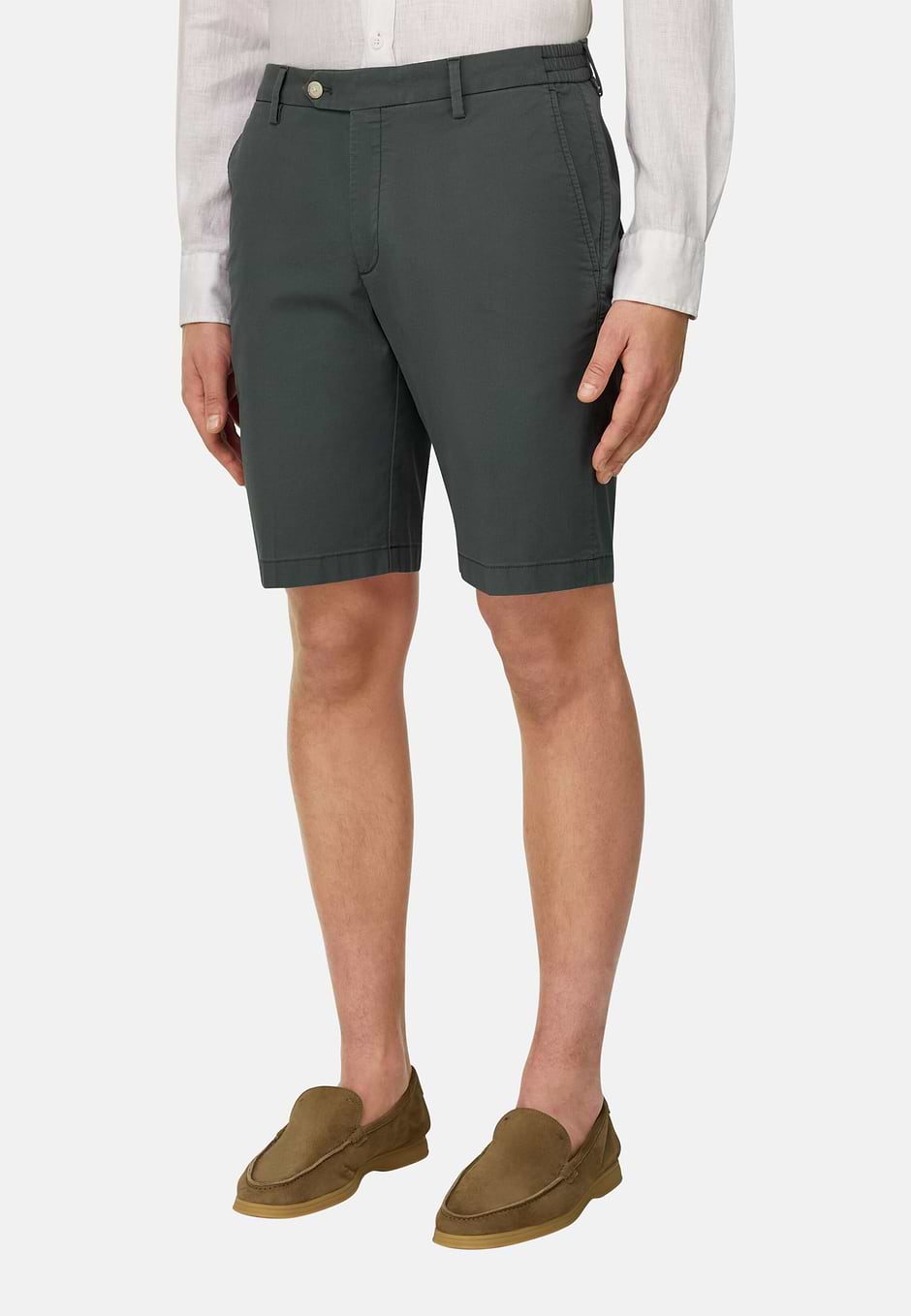 Bermudas in Stretch Cotton, Green, hi-res