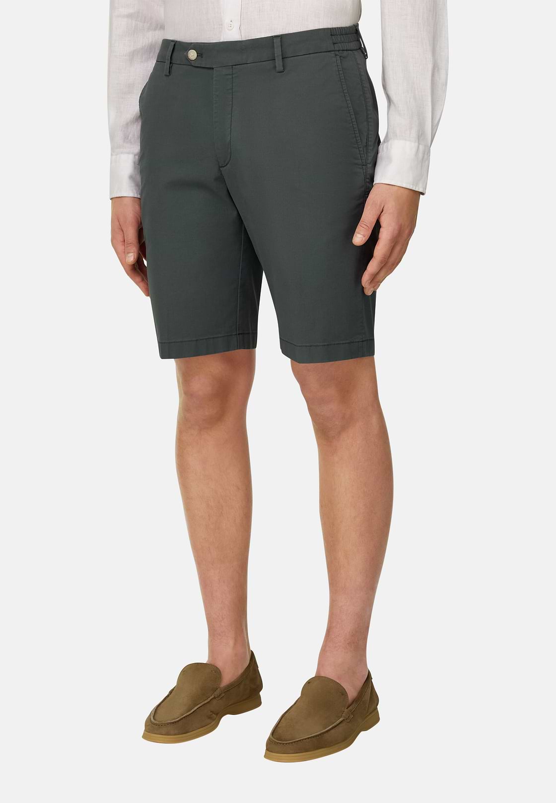 Bermudas in Stretch Cotton, Green, hi-res, 1