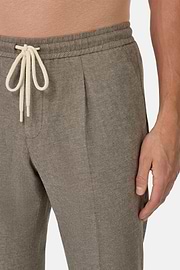 City Trousers in Cotton and Linen, Taupe, hi-res