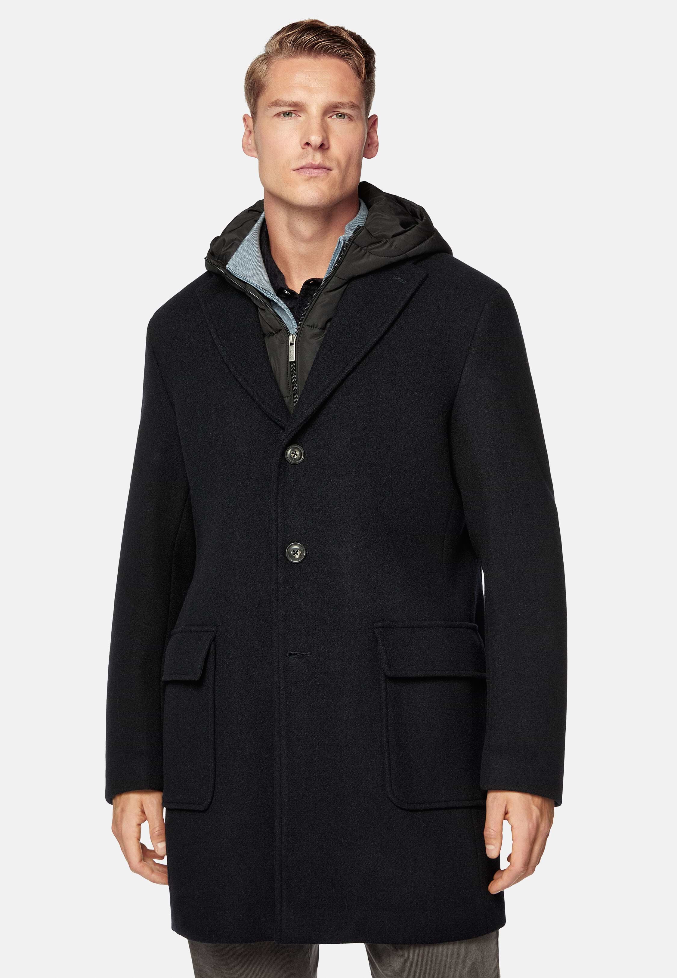 Parka Uomo Polytaslon Foderato Cappotto Antipioggia Uomo BlackRock 2, Con Cappuccio E Pile Interno, Nero Giacca Antipioggia Uomo Blackrock - Foto 2