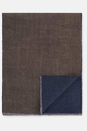 Scarf in Wool with Drill Reinforcement, Navy blue, thumb, 1