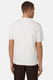 Strick-T-Shirt Aus Baumwollkrepp, Weiß, thumb, 3