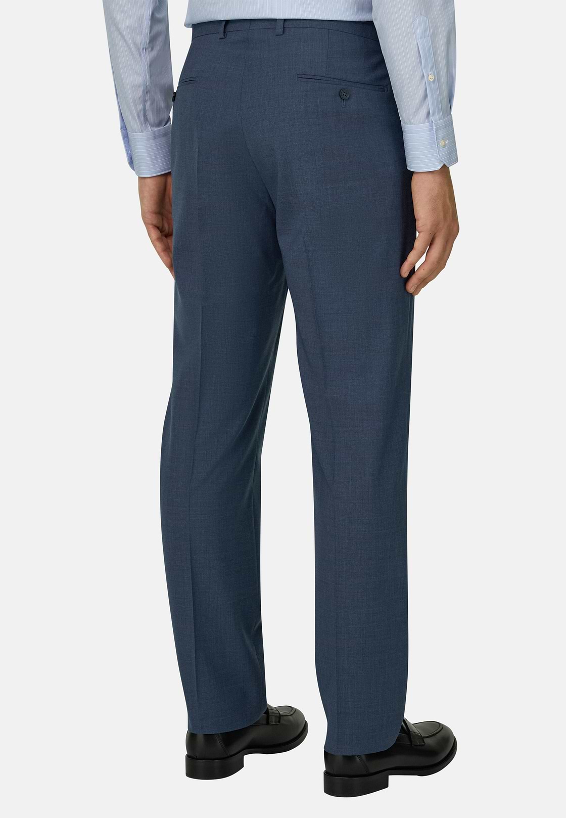 B Aria Pure Wool Trousers, Blue, hi-res, 3
