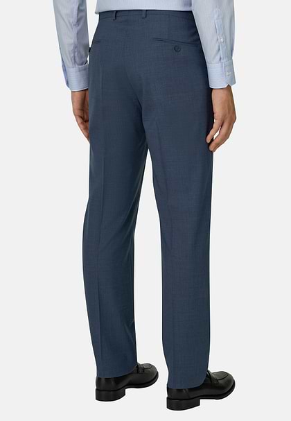 B Aria Pure Wool Trousers, Blue, hi-res