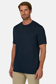 T-Shirt Jersey Cotton Tencel Blend, Navy blue, thumb, 1