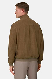Bomber Aus Veloursleder, Taupe, thumb, 3