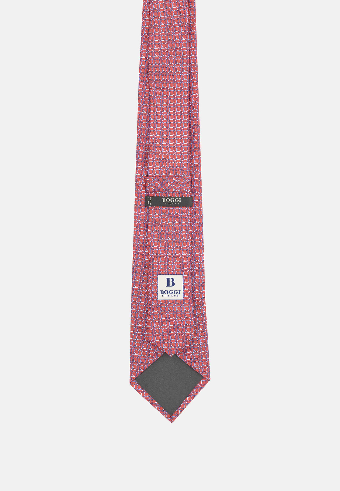 Stirrup Pattern Silk Tie, Raspberry, hi-res, 3