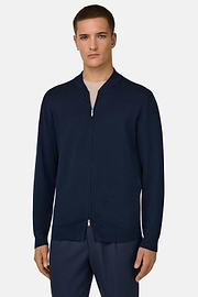 Bomber In Cotone, Navy, thumb, 2