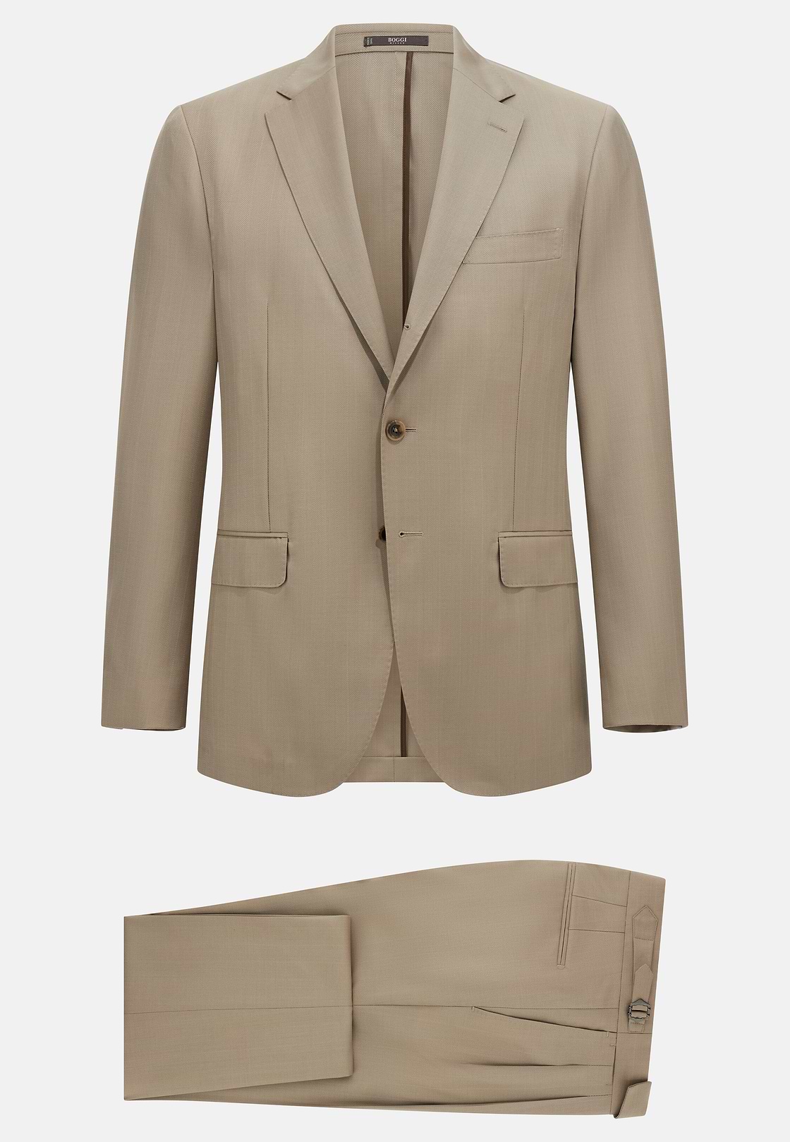 Traje Espiga De Pura Lana, Beige, hi-res