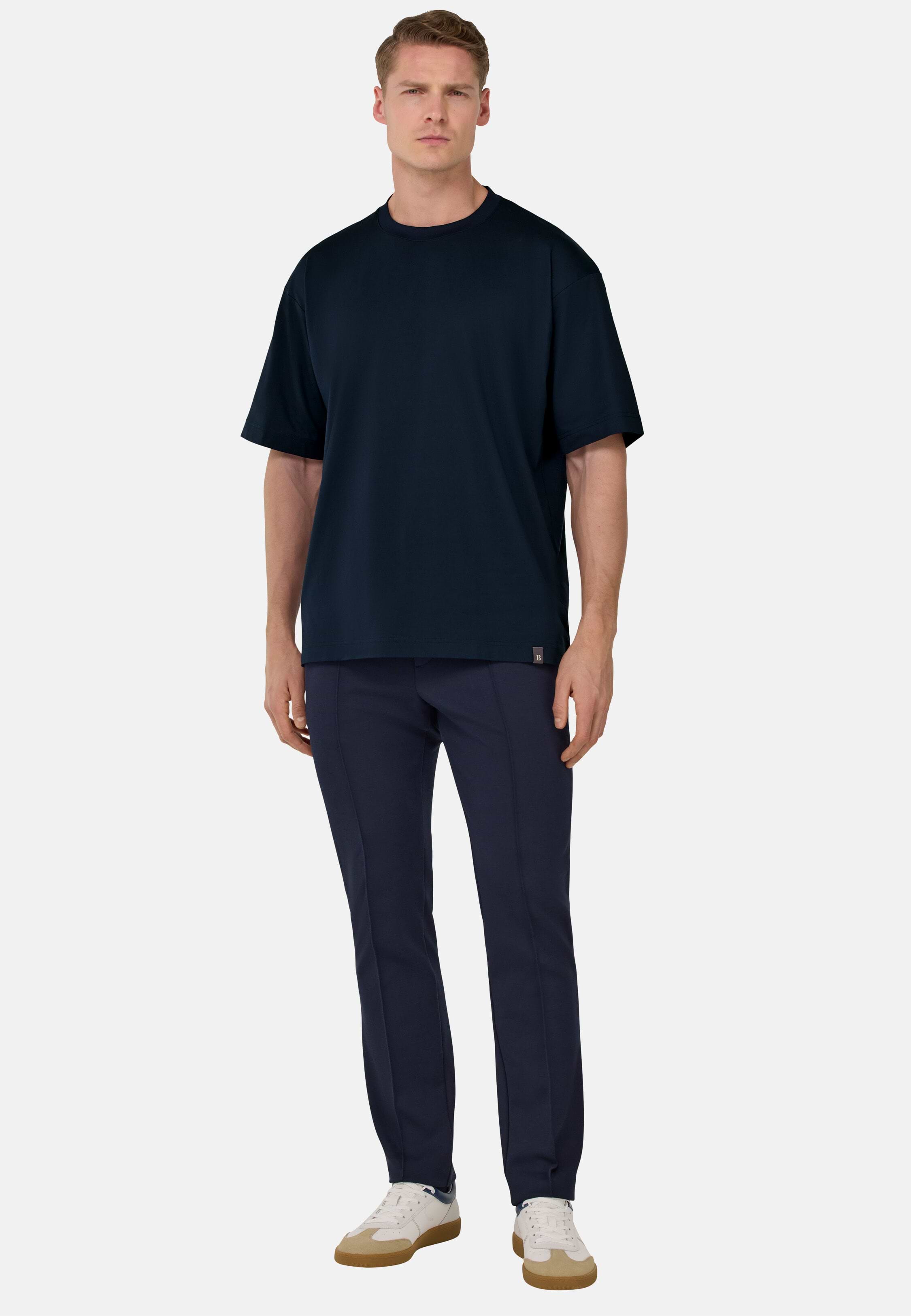 Men's Cotton Blend Jersey Trousers | Boggi Milano