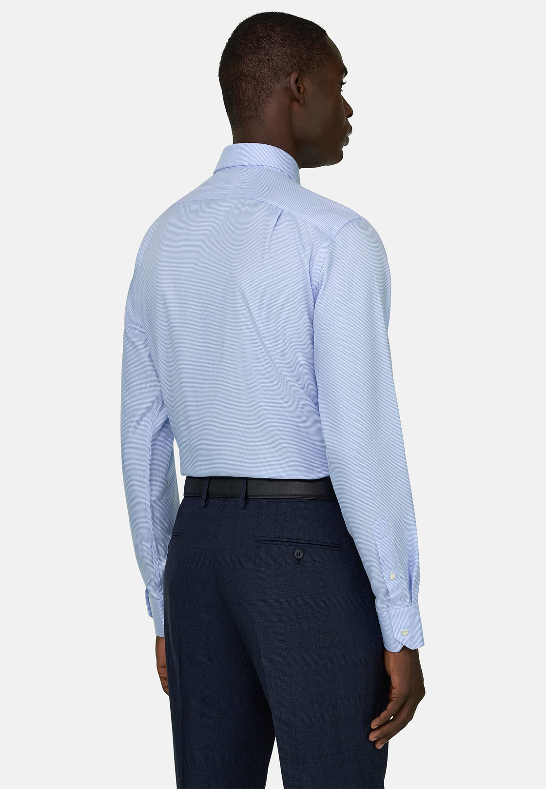 Camicia In Cotone Regular Fit, Azzurro, hi-res, 3