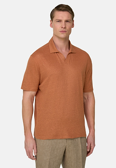 Polo In Jersey Di Lino Elasticizzato