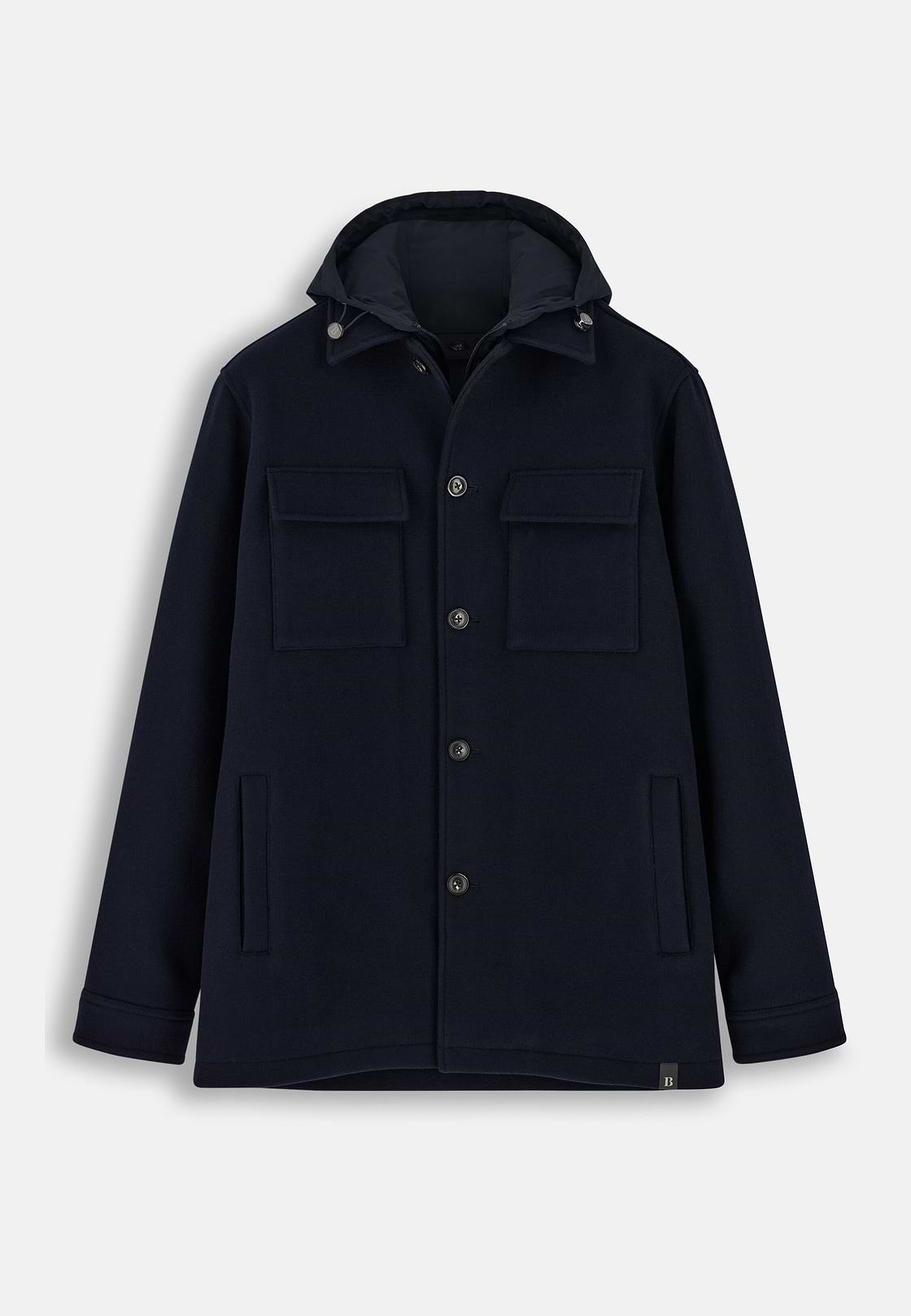 Shacket Link in Wool with Bib, Navy blue, hi-res, 6