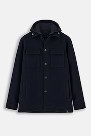 Shacket Link in Wool with Bib, Navy blue, thumb, 6