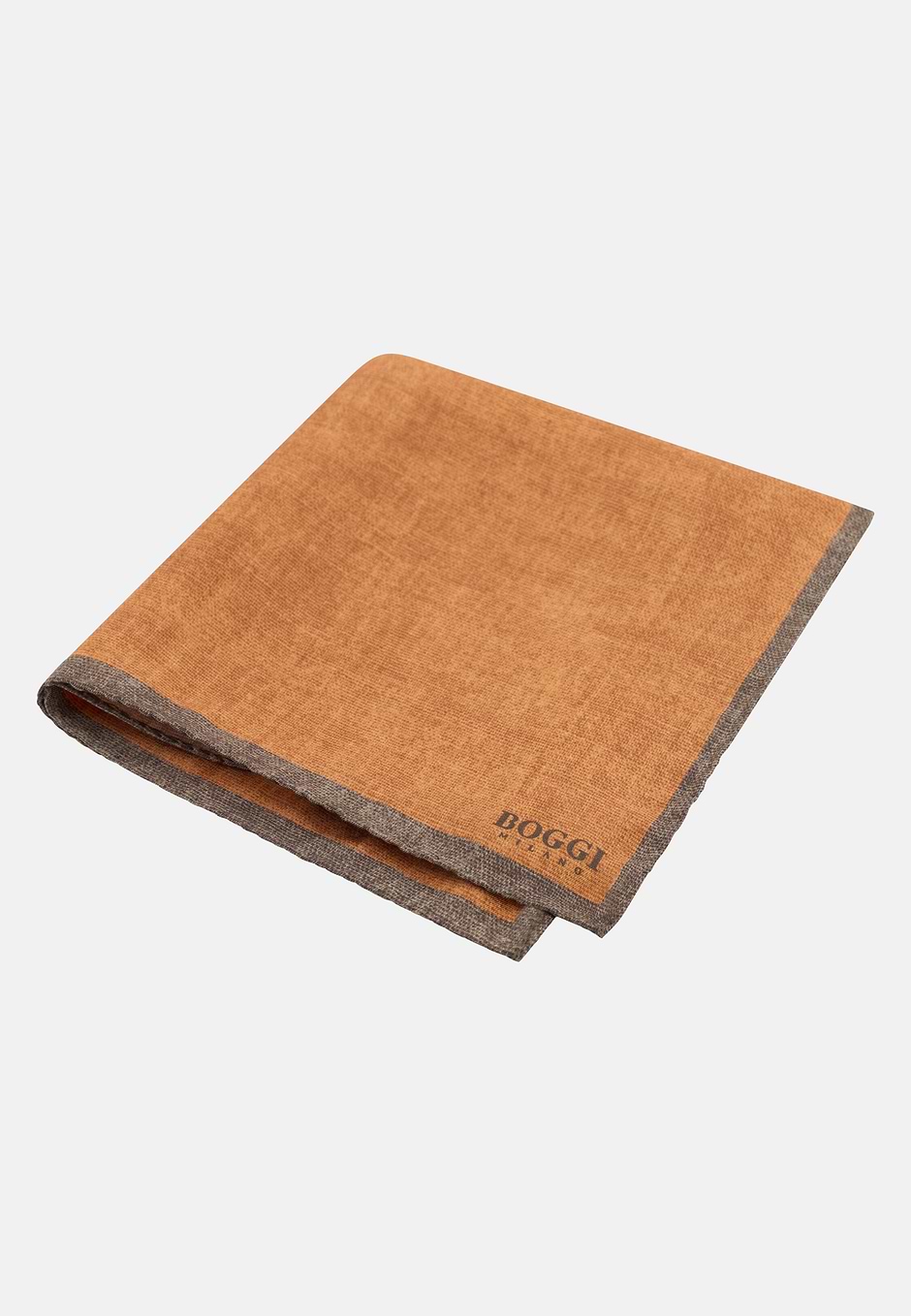 Pochette Motivo Color Block In Seta, Arancione, hi-res