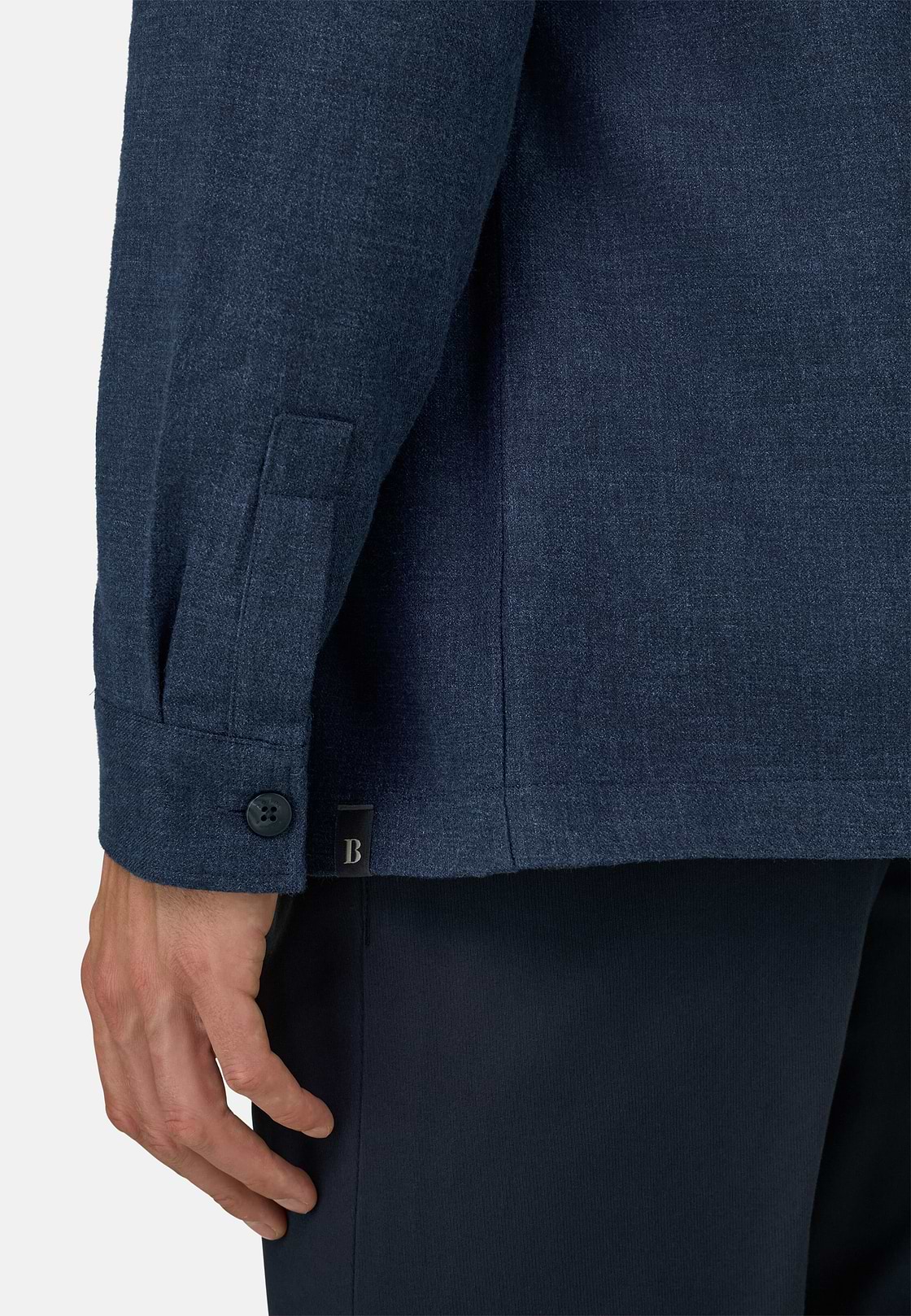 Overshirt in Double-Face Denim, Navy blue, hi-res, 4
