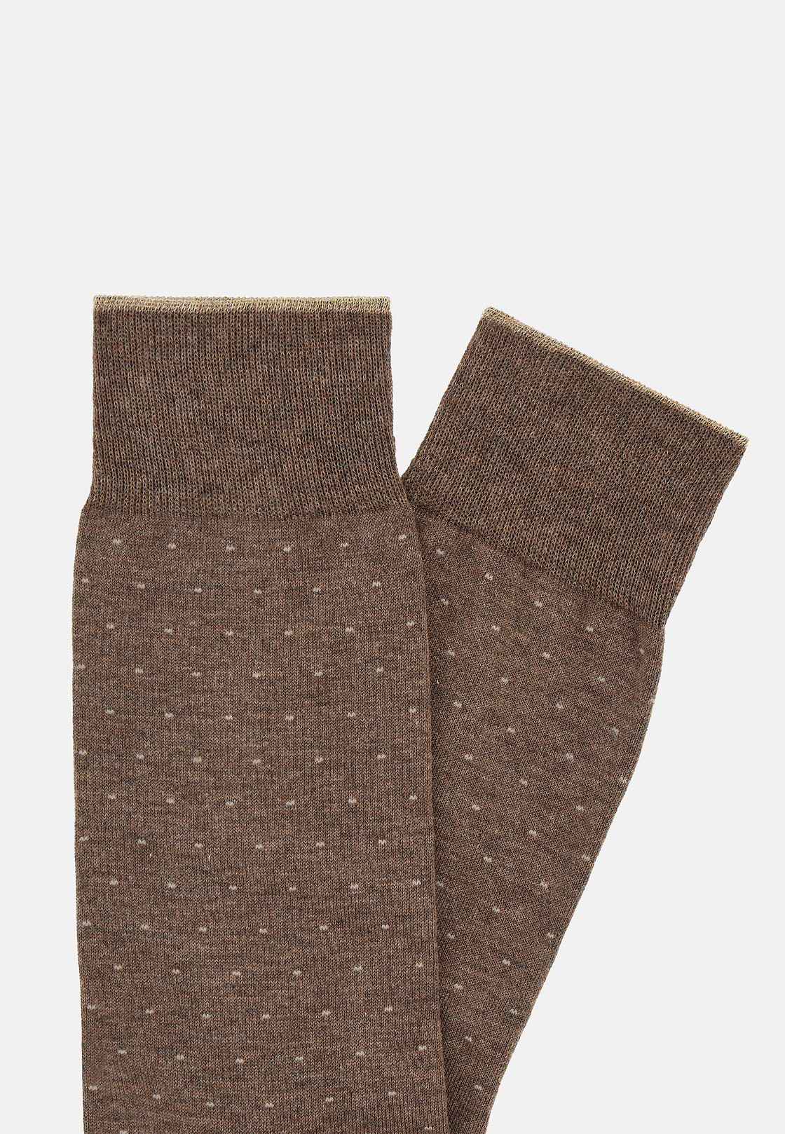 Pinpoint Cotton Socks, Taupe, hi-res