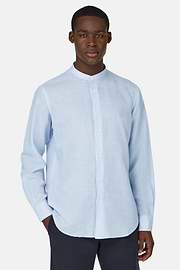 Regular Fit Tencel Linen Shirt, Light Blue, hi-res