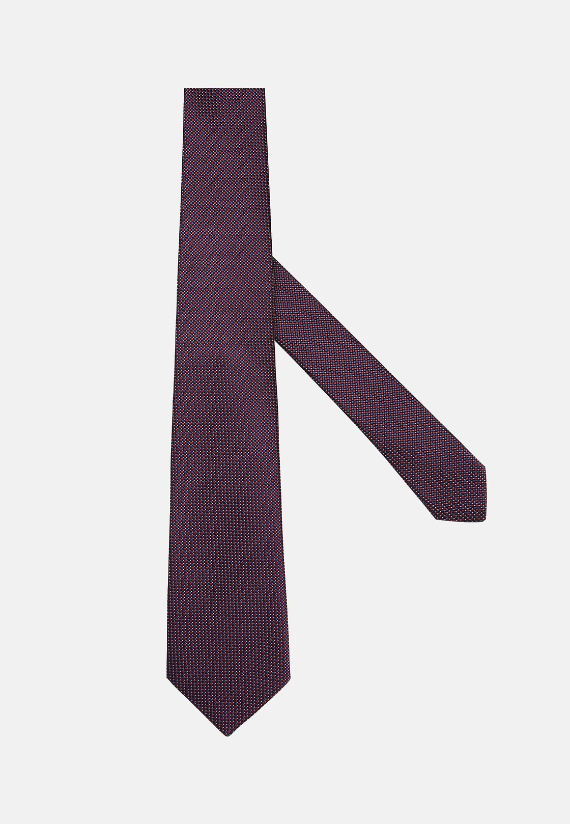 Polka Dot Silk Blend Tie, Burgundy, hi-res