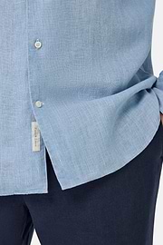 Regular Fit Linen Shirt, Indigo, hi-res
