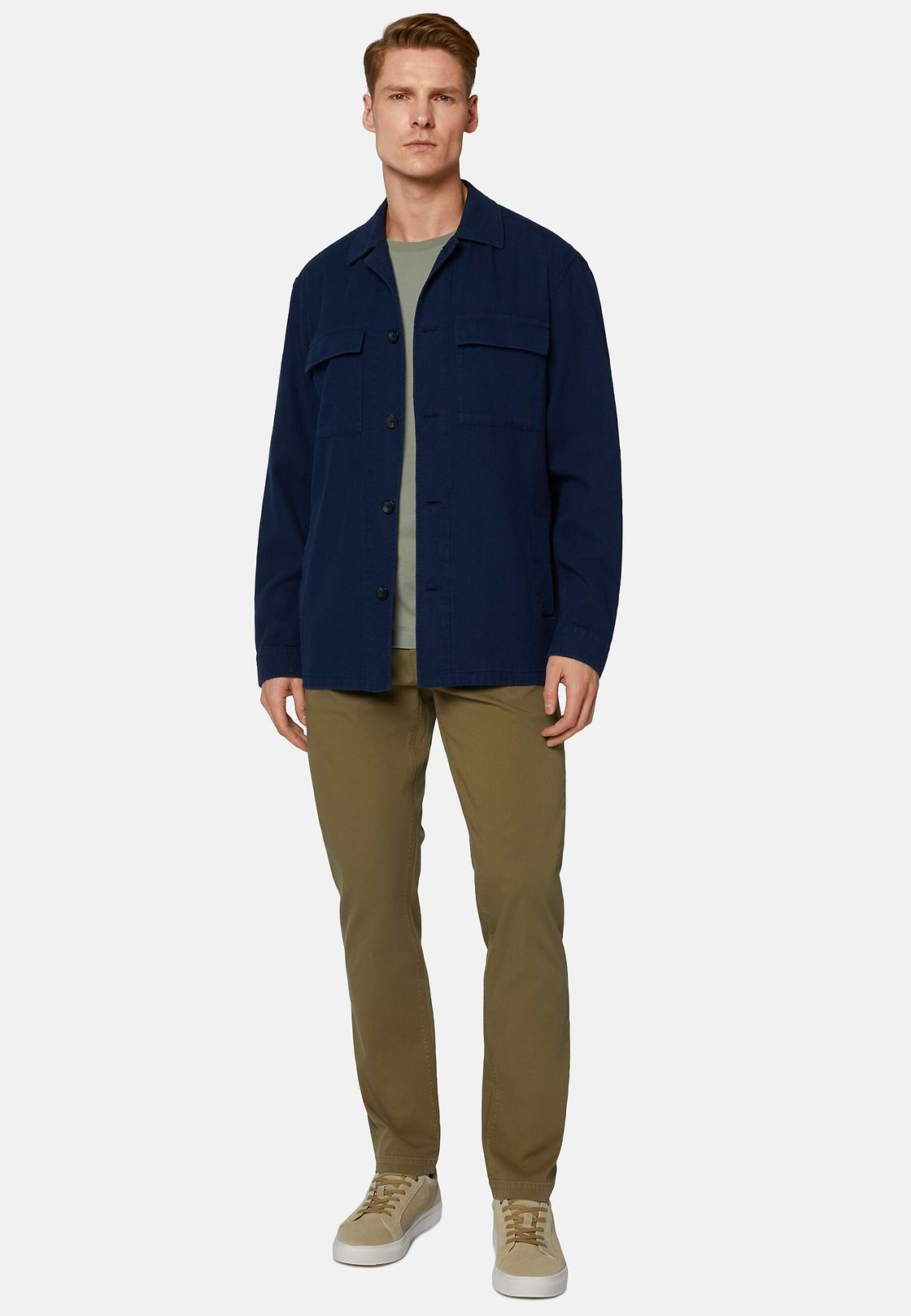 Hemdjacke aus Leinen, Navy blau, hi-res