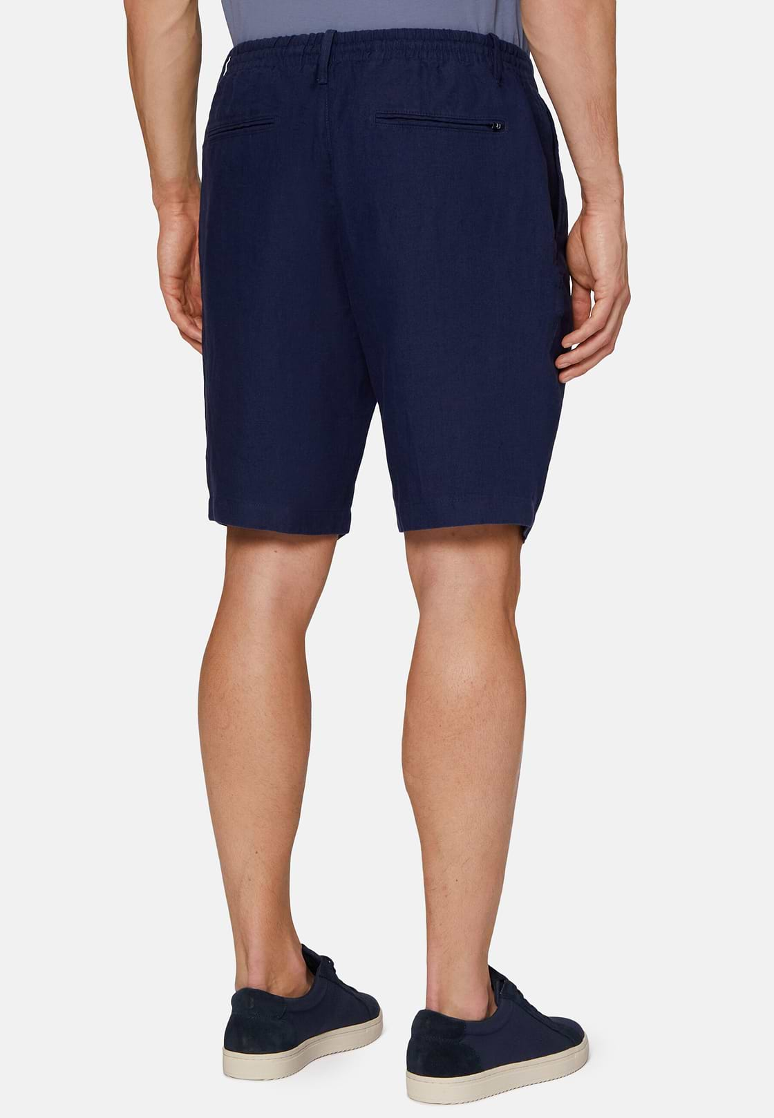 Bermudas in Linen, Blue, hi-res