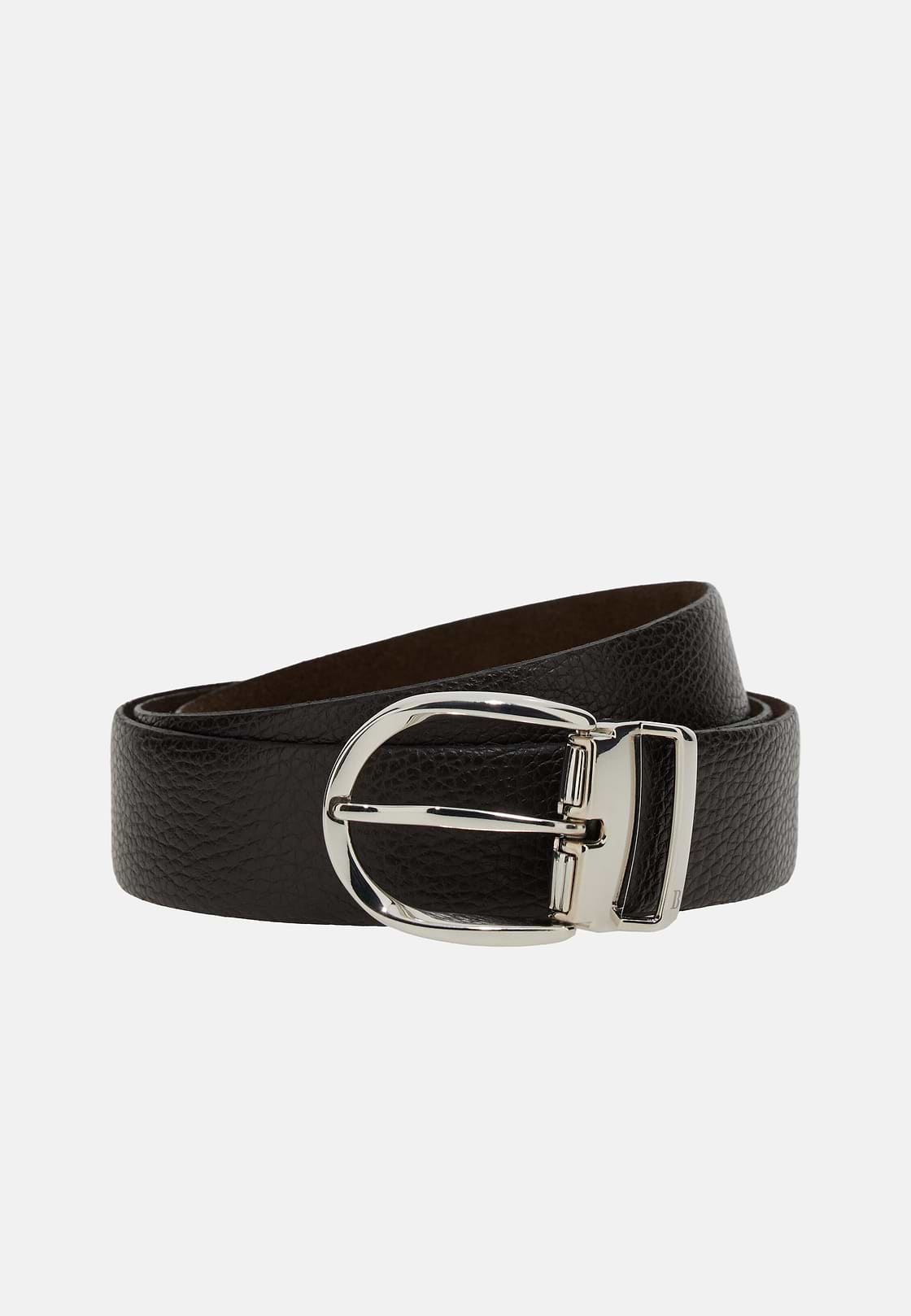 Ceinture Réversible En Cuir, Marron foncé, hi-res