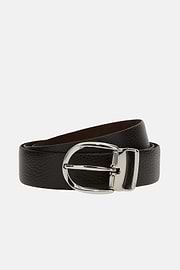 Ceinture Réversible En Cuir, Marron foncé, hi-res