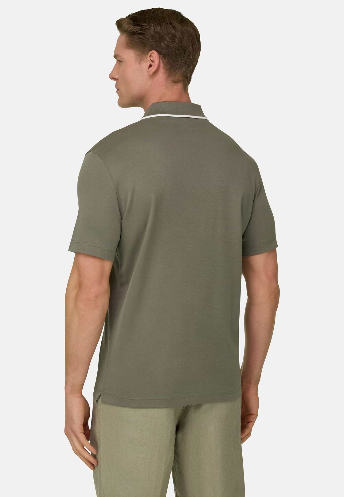 Pima Interlock Half Zip Polo, Military Green, hi-res, 3
