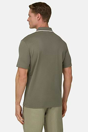 Pima Interlock Half Zip Polo, Military Green, thumb, 3