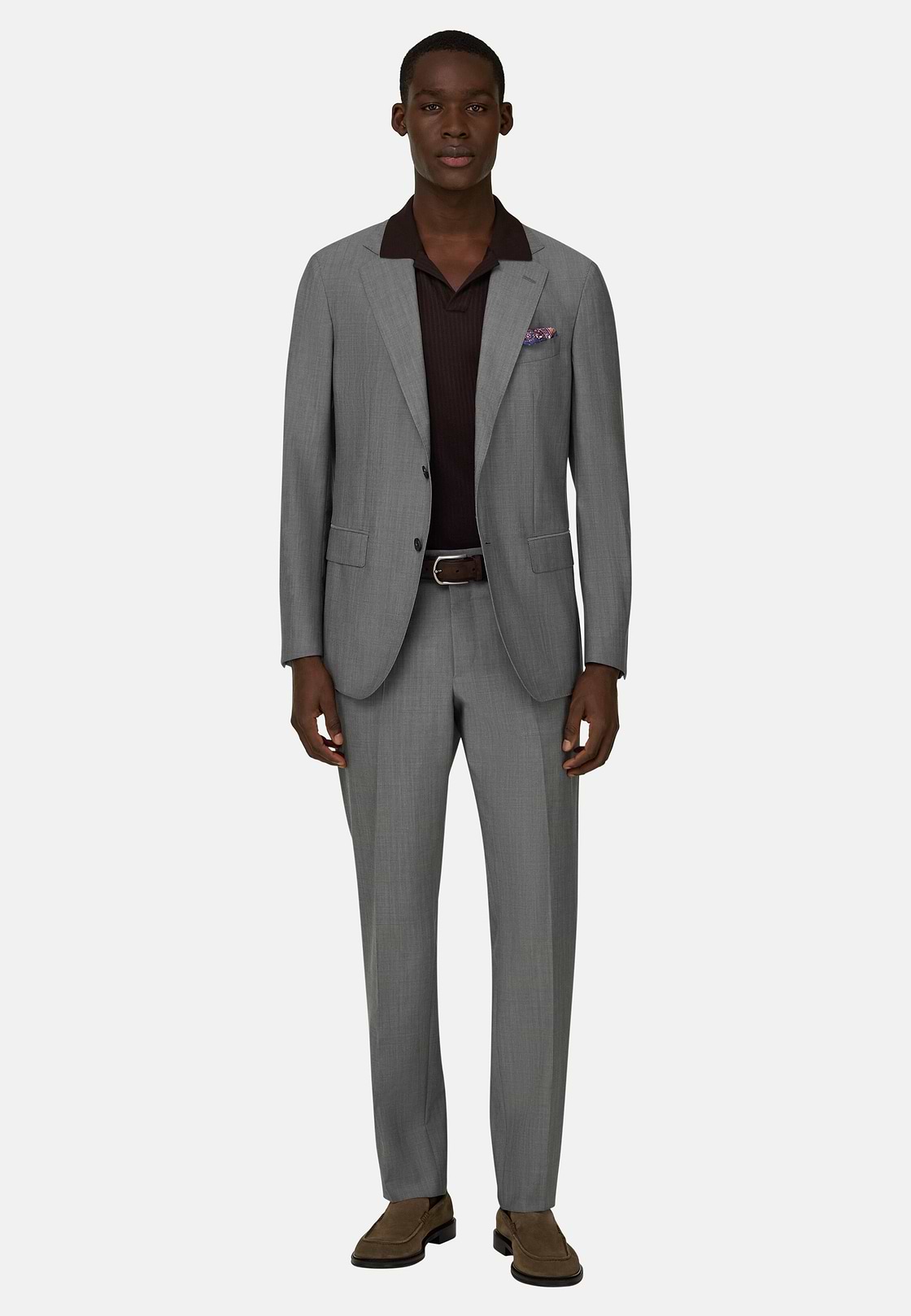 Men's Wool and Mohair Suit, Light grey | Boggi Milano