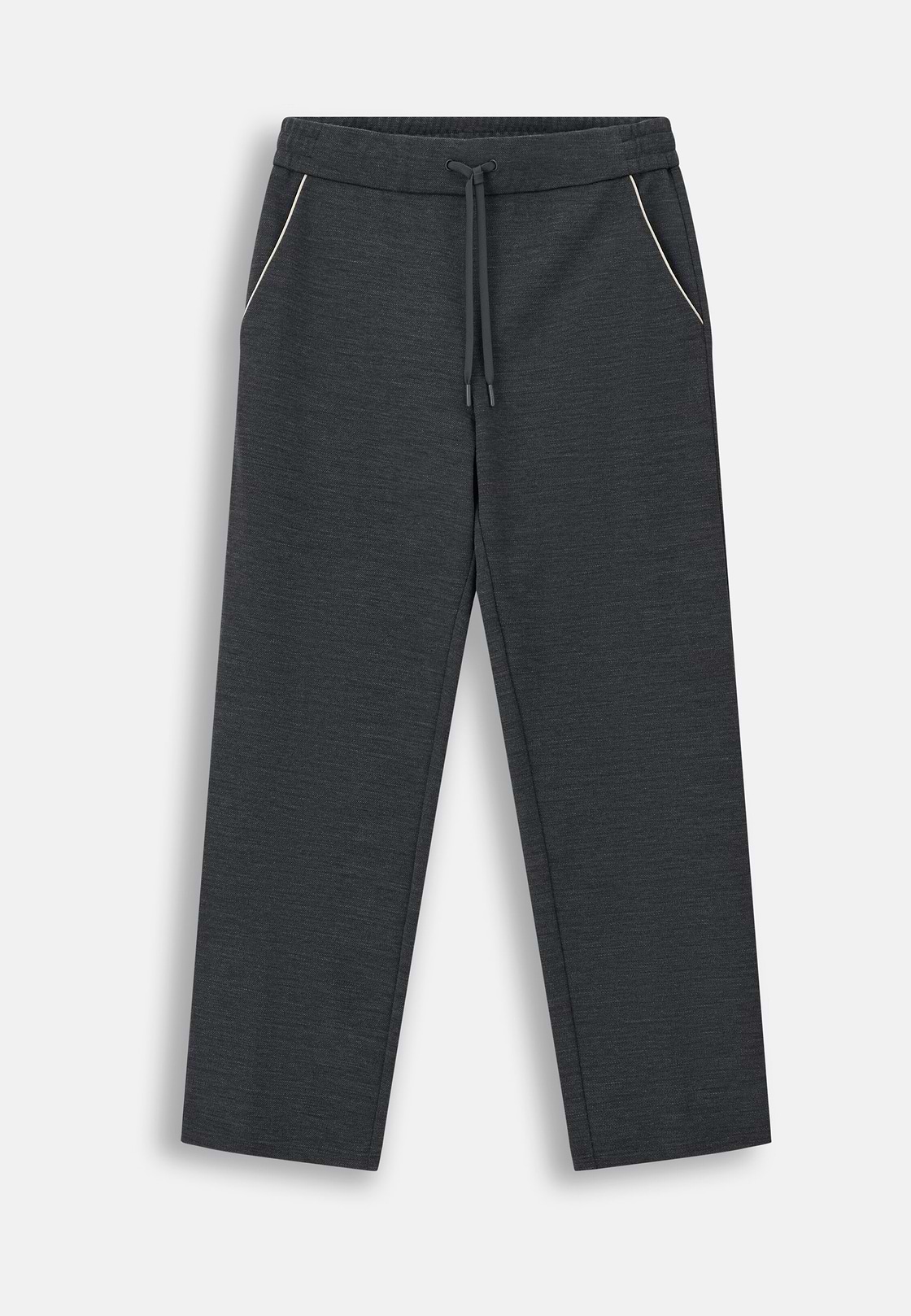 Jogginghose aus Mischgewebe WOOLTECH mit diagonalem Muster, Holzkohle, hi-res, 6