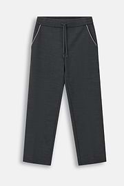 Jogginghose aus Mischgewebe WOOLTECH mit diagonalem Muster, Holzkohle, thumb, 6