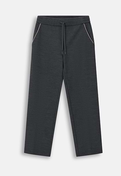 Joggers in Wool Blend WOOLTECH Diagonal, Charcoal, hi-res