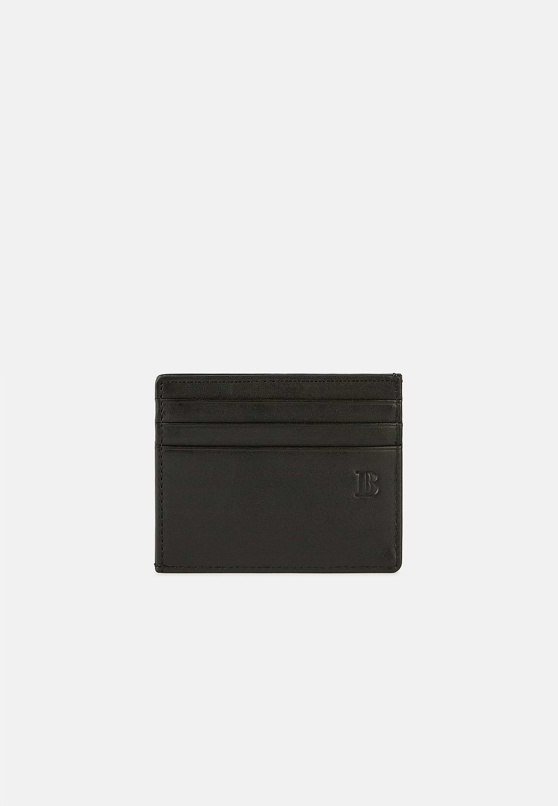 Leather Credit Card Holder, Black, hi-res