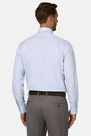 Overhemd Gestreept in Katoenpopeline Regular Fit, Light Blue, thumb, 6