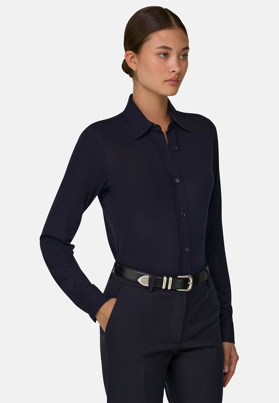 Polohemd aus Jersey, Navy blau, hi-res