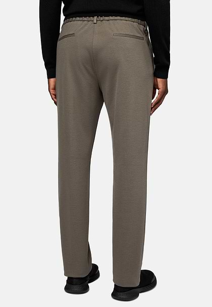 B Tech Wool Trousers, Taupe, hi-res