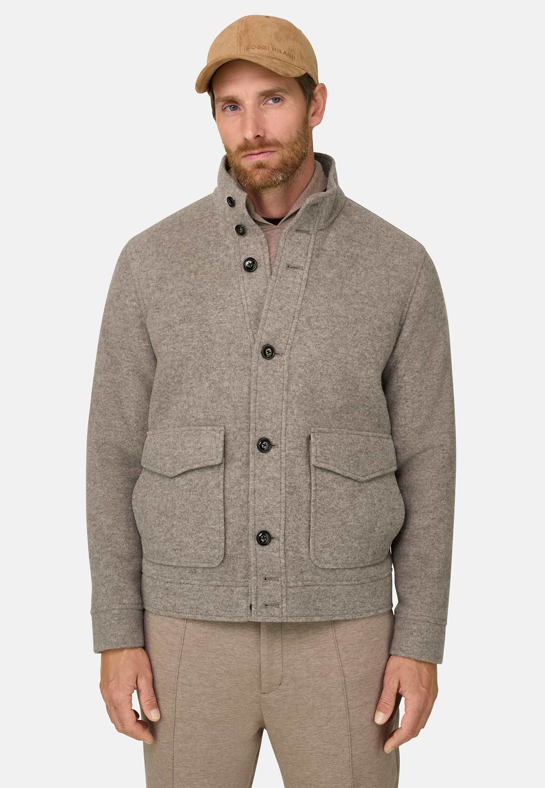 Jacket in Wool Cashmere Blend Mélange, Grey, hi-res, 1