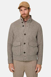 Jacket in Wool Cashmere Blend Mélange, Grey, thumb, 1